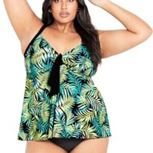 NWT EVANS Women's Flyaway Print Tankini Top, Leyla 24